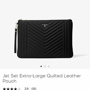 Michael Kors Black Quilted Leather Pouch